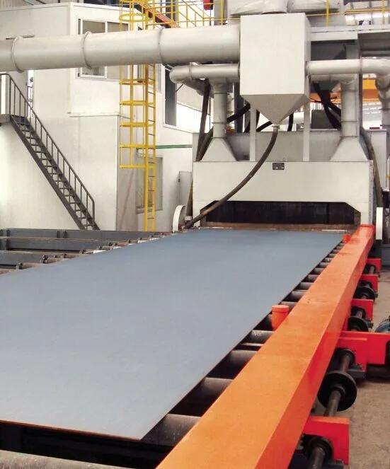 Пройти через стальной лист ржавчины пилинг пескоструйная обработка машина