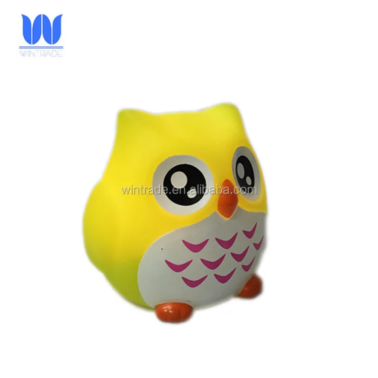 Plastic small farm animal led bath owl light up floating toy