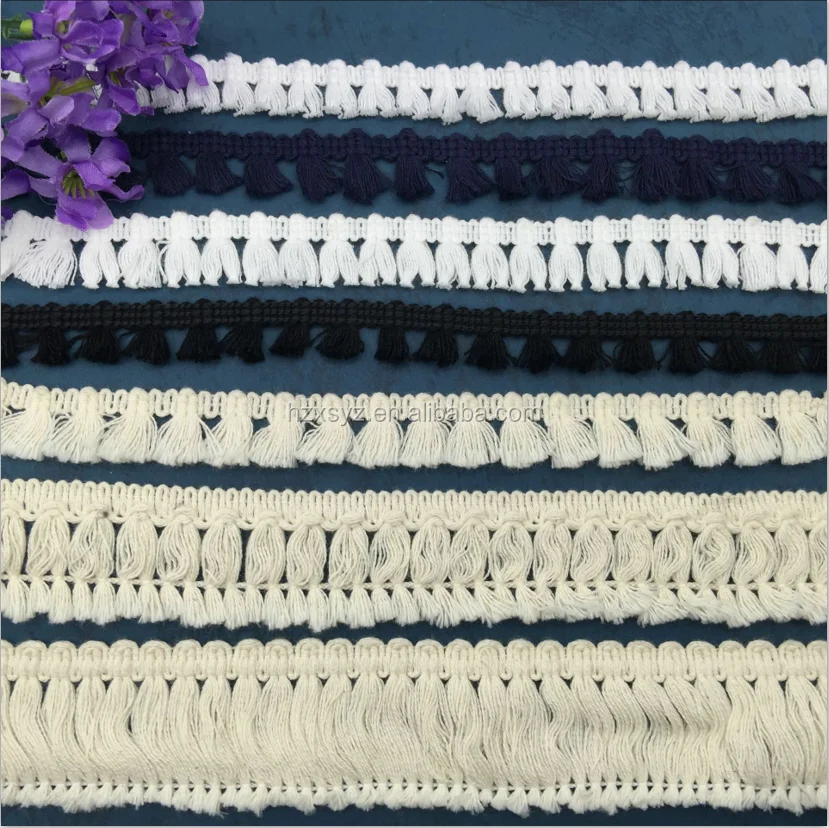 Factory customized home textile accessory wholesale garment cotton tassel fringe