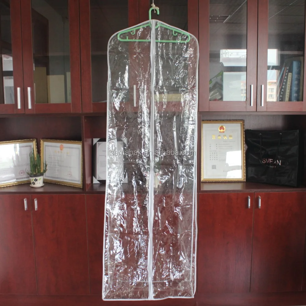 
custom printed clear garment bagfor dresses&clear plastic bags for wedding dresses&clear garment bags 