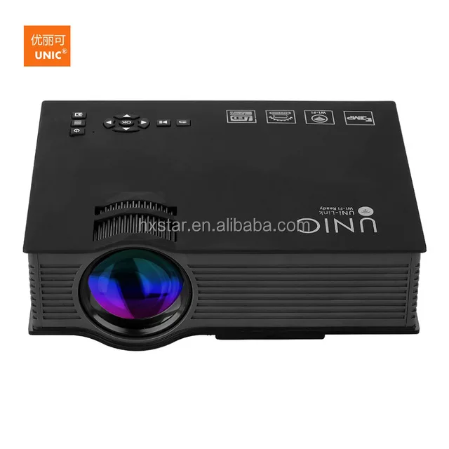  UNIC UC46 + беспроводной Wi-Fi мини портативный проектор 1200 люмен 800x480 Full HD светодиодный для домашнего кинотеатра с поддержкой