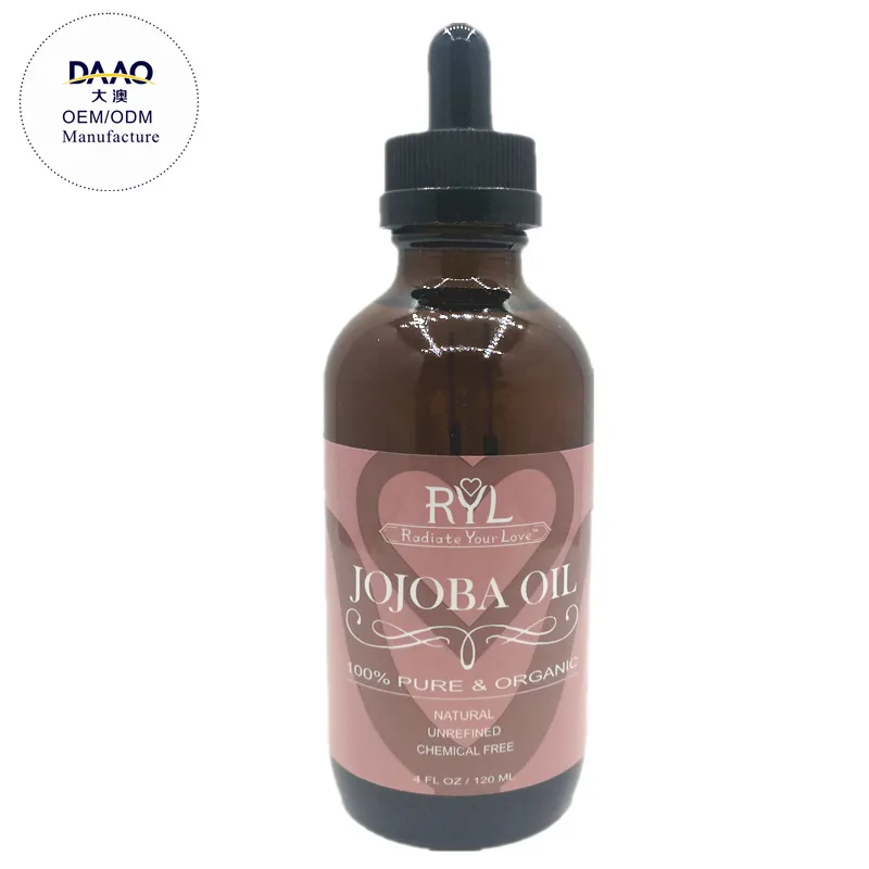 Carrier oil Free Sample 100% Pure Nature Jojoba Oil Wholesale Low Price Bulk Cold Pressed Golden Jojoba Oil