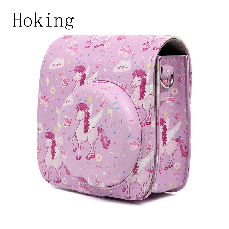 Superior Quality Pink Pony Leather Camera Body Cover For instax mini 8