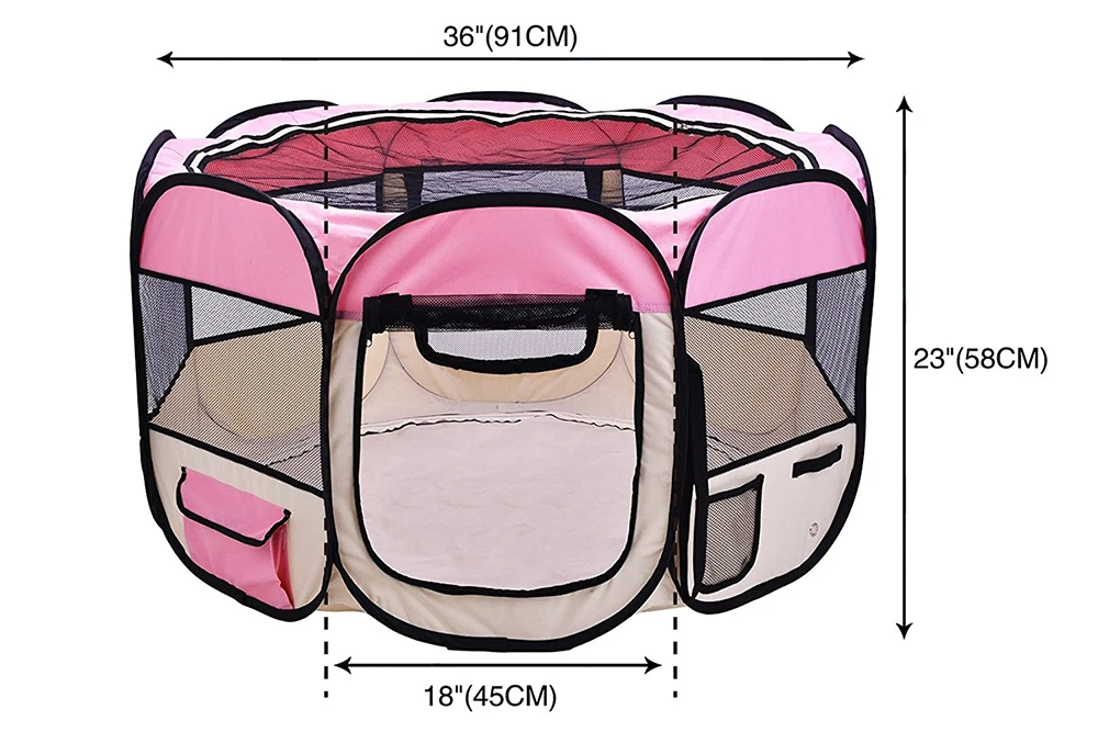 Portable Foldable Dog Fence House Puppy Exercise Pen Kennel Pet Playpen For Cat Rabbit Hamster