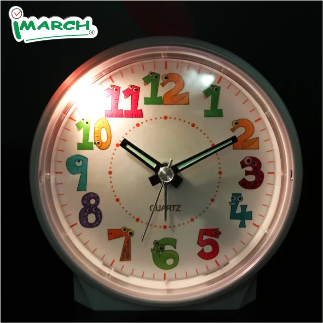 iMSH BB09605 Quartz analog clocks for kids table bedside desk alarm clock wecker despertador round custom children alarm clock