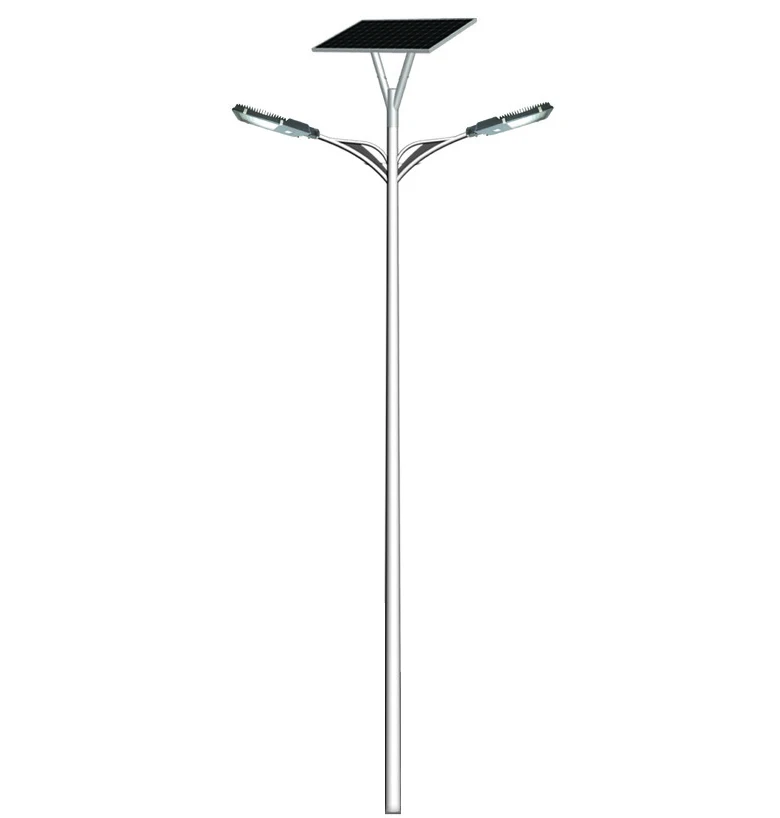 Yangzhou Yongdian made smart double arms integrated solar street light form china