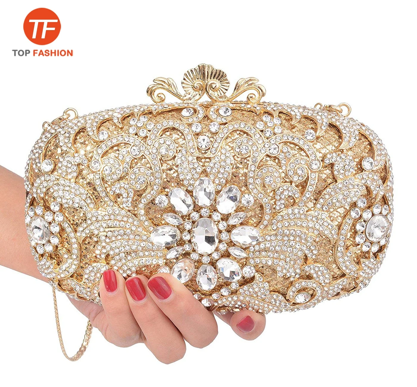 
Expensive Crystal Rhinestone Clutch Purse Florals Boxed Evening Bag for Formal Party Wholesales from China Supplier 