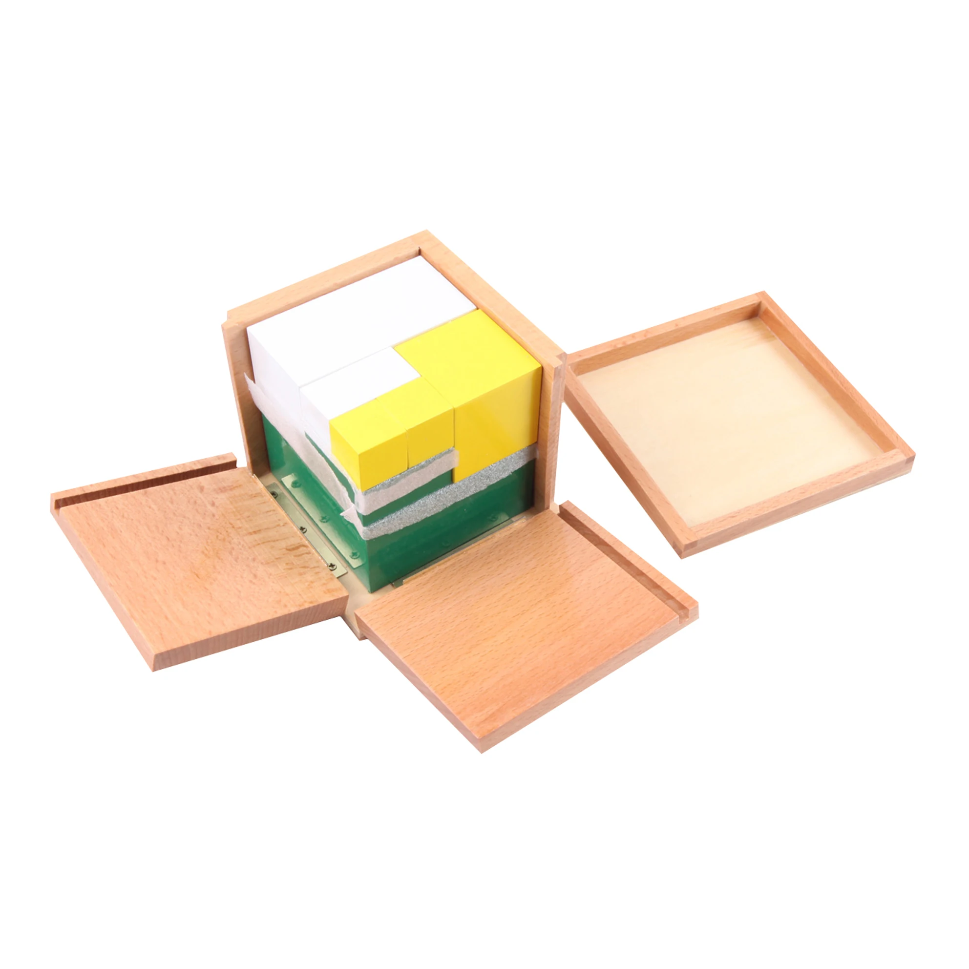 
Kids wooden montessori materials educational toys hobbies math cubes Power of 2 cube 