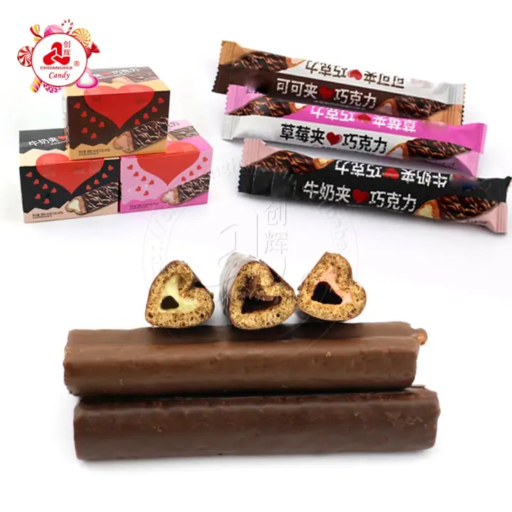 Heart Shaped Chocolate coated biscuit bar