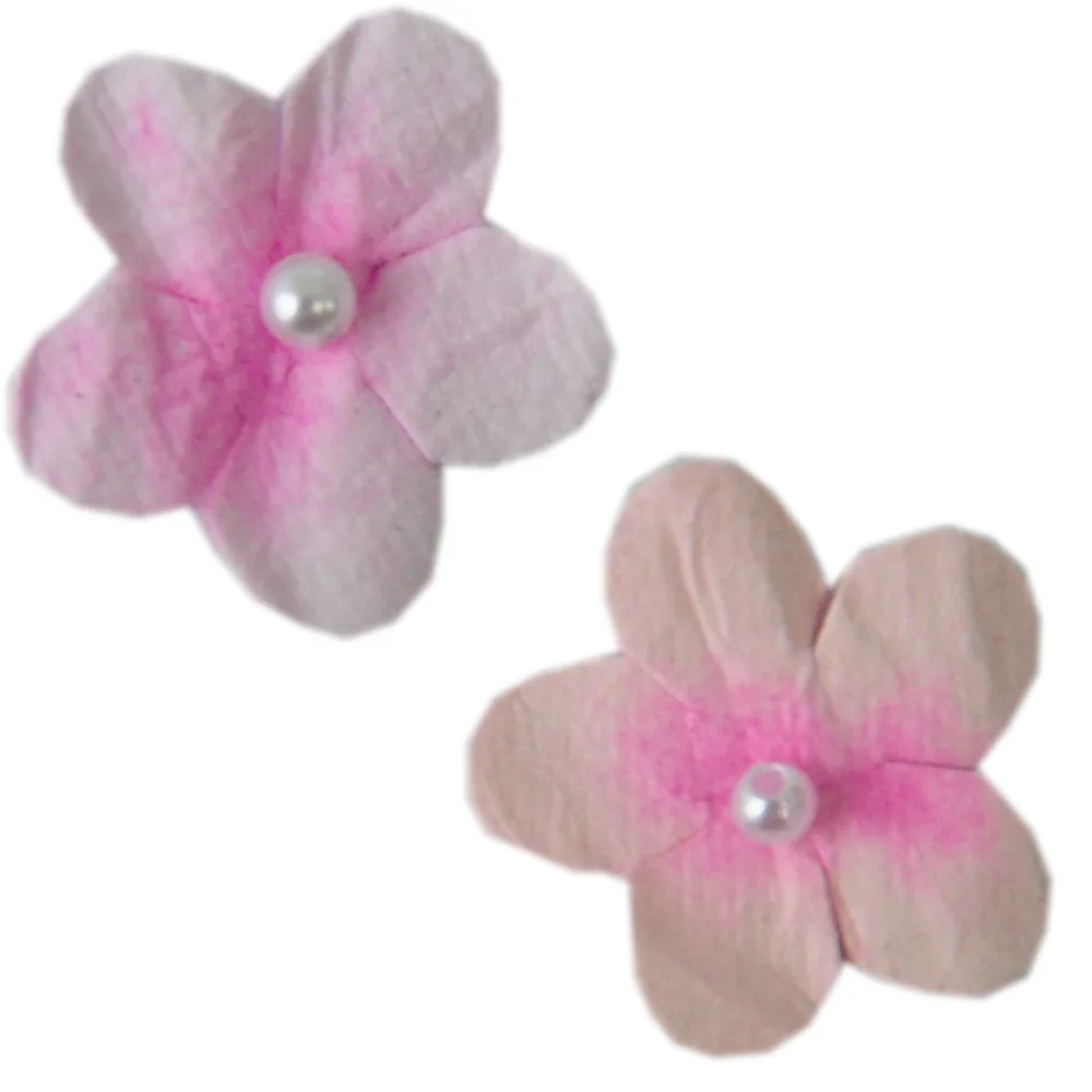 Pink 22mm handmade decorative rose mulberry paper flower