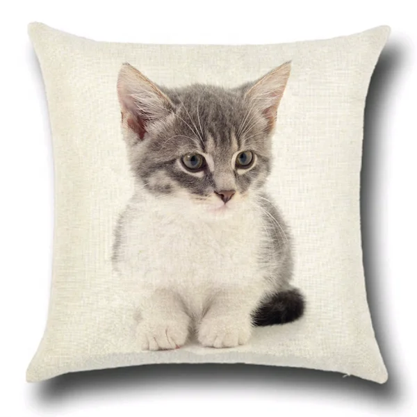 Home Decor Sofa Cushion Printed Cat Pattern Pillow Seat Square Cushion