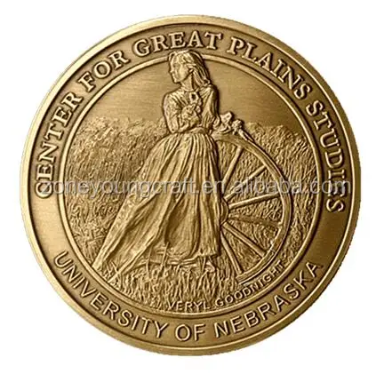 Gold color old coin die stamping