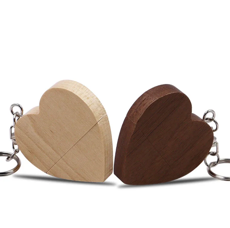 Деревянный usb флеш-накопитель в форме сердца, 1 ГБ, 2 ГБ, 4 ГБ, 8 ГБ, 16 ГБ, 32 ГБ, 64 ГБ