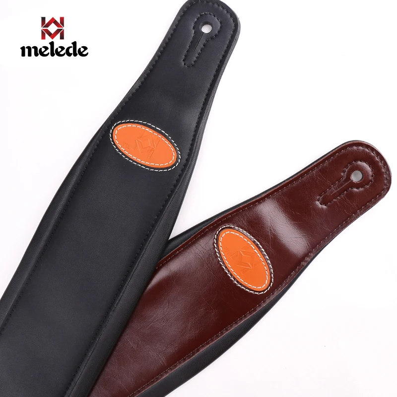 
Factory direct vintage look black real leather guitar bass strap guitar belt 