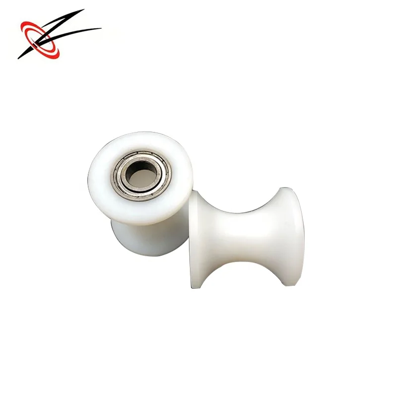
POM flat roller plastic PA66 nylon polyamide rope guide pulley with bearing 