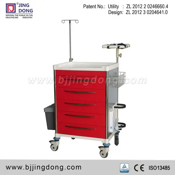 Twin Wheel Castor Hospital Emergency Trolley