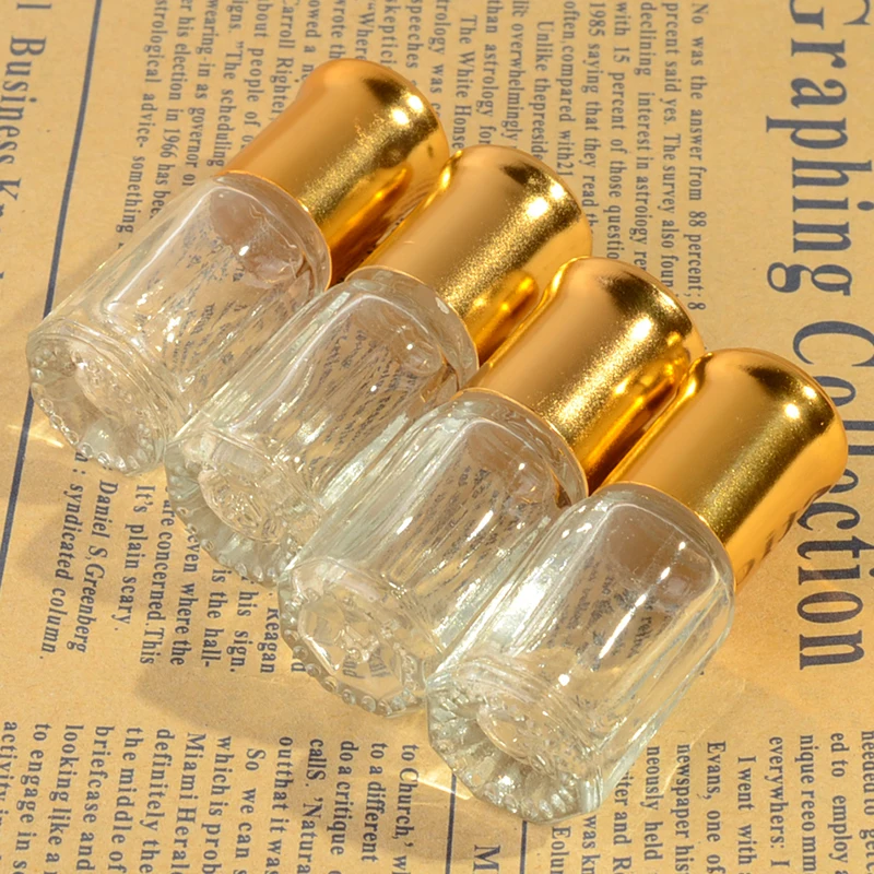 3ml 6ml 12ml Eight-Square Attar Bottle / Perfume Oil Roll-on Glass Bottle