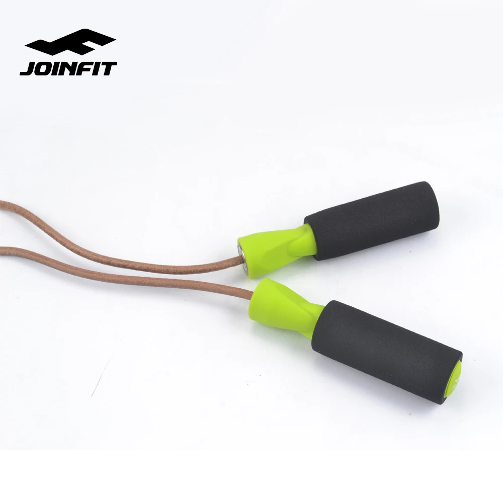 Cowhide Skipping Jump Rope Leather with Custom Color Handle