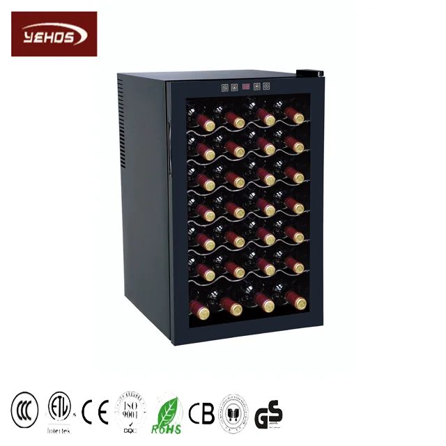Electrical Wine Refrigerator 28 Bottle Single Zone Wine Cooler Black