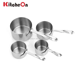 Unbreakable 4 Piece Riveted Handle Stainless Steel Measuring Cups