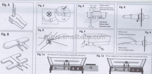gas ignition prepair kit for bbq, electronic ignition kit, ignition kits for bbq