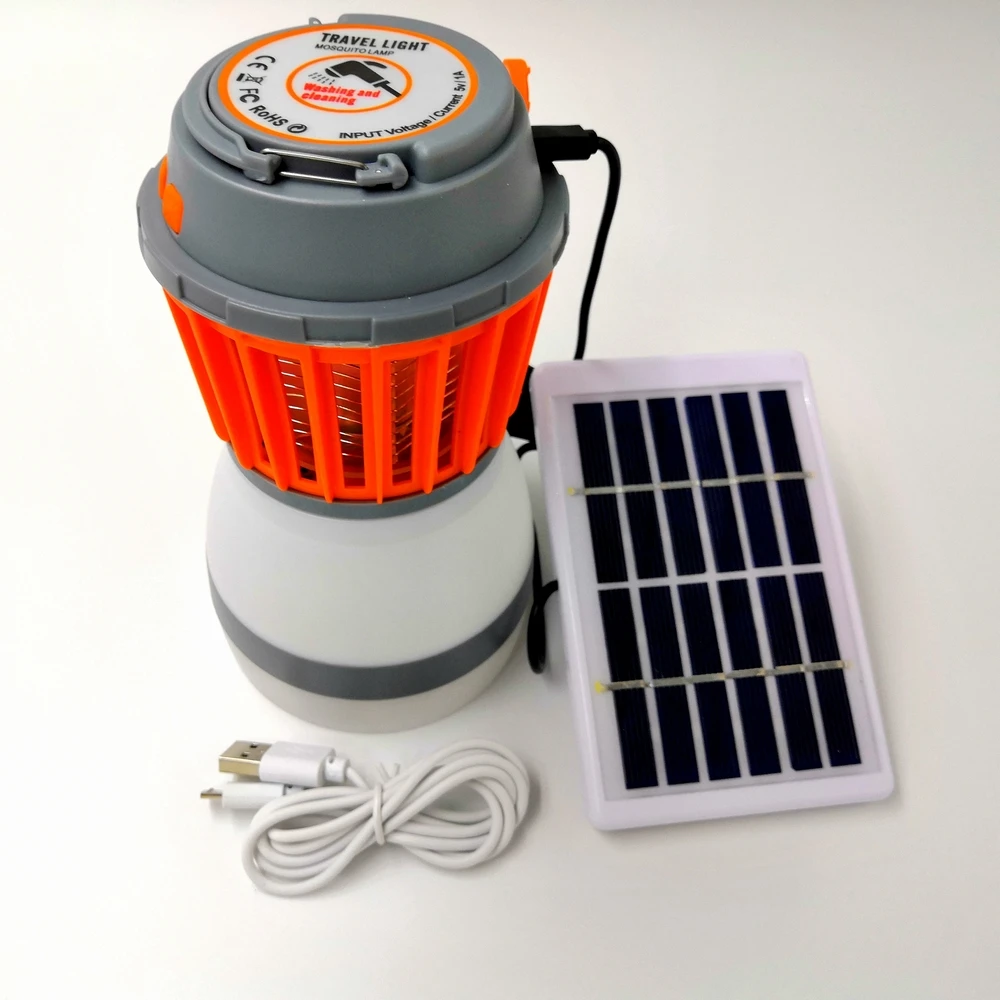 Hot sale solar powered rechargeable portable electric mosquito killer lamp, no radiation and chemical discharge