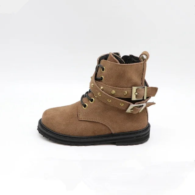 
YY10136S 2018 Autumn and winter new frosted leather shoes side zipper stylish short boots kids boots genuine leather 