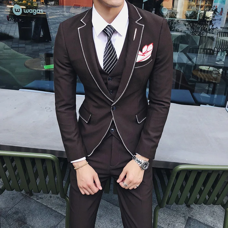 men business suit--men Formal Wedding Prom Dinner 3 pieces (Jacket & Pant & Vest) Customize Mens Custom suits