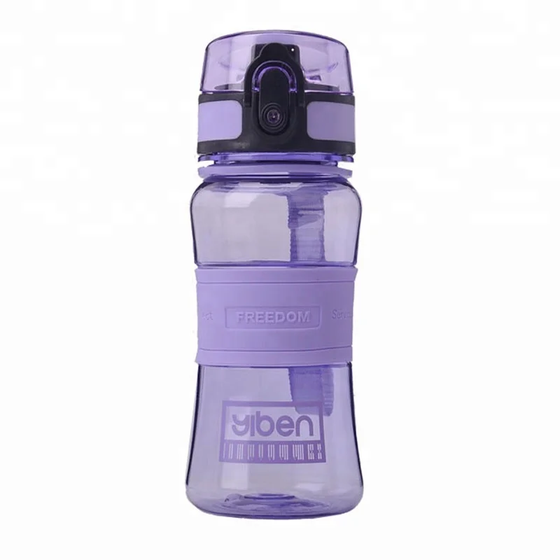 600ml bpa free filp cover tritan water bottle with strap and silicone band