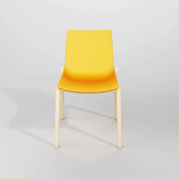 Modern wood leg office pp shell orange dining chair for restaurant use