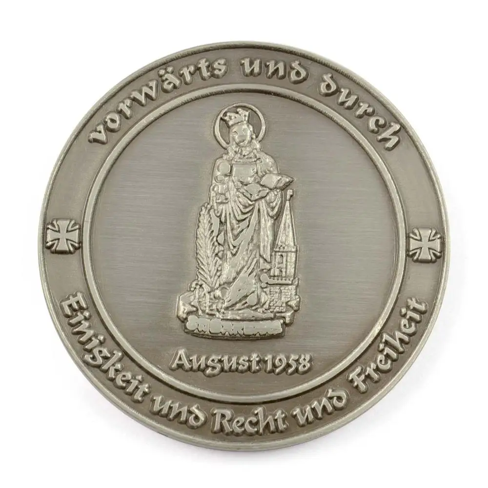 Customized stamping metal with antique gold and silver plated coins