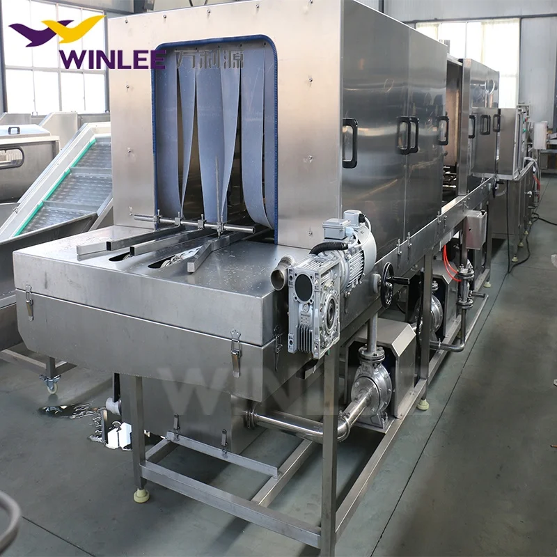 Crate washer plastic pallet cages cleaning equipment seafood basket washing machine