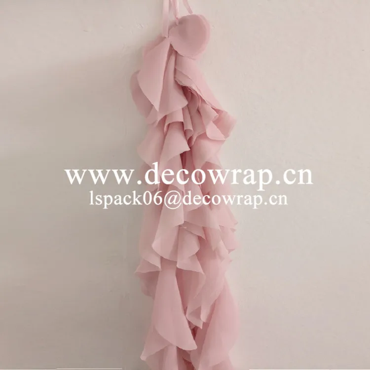 LONGSUN CC010-B Fancy chiffon curly willow chair sash for wedding