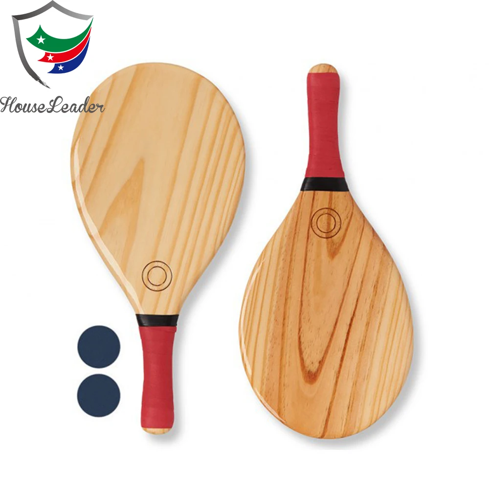 
Frescobol Wood Beach Racket Set Including 2 Paddles and 2 Balls 