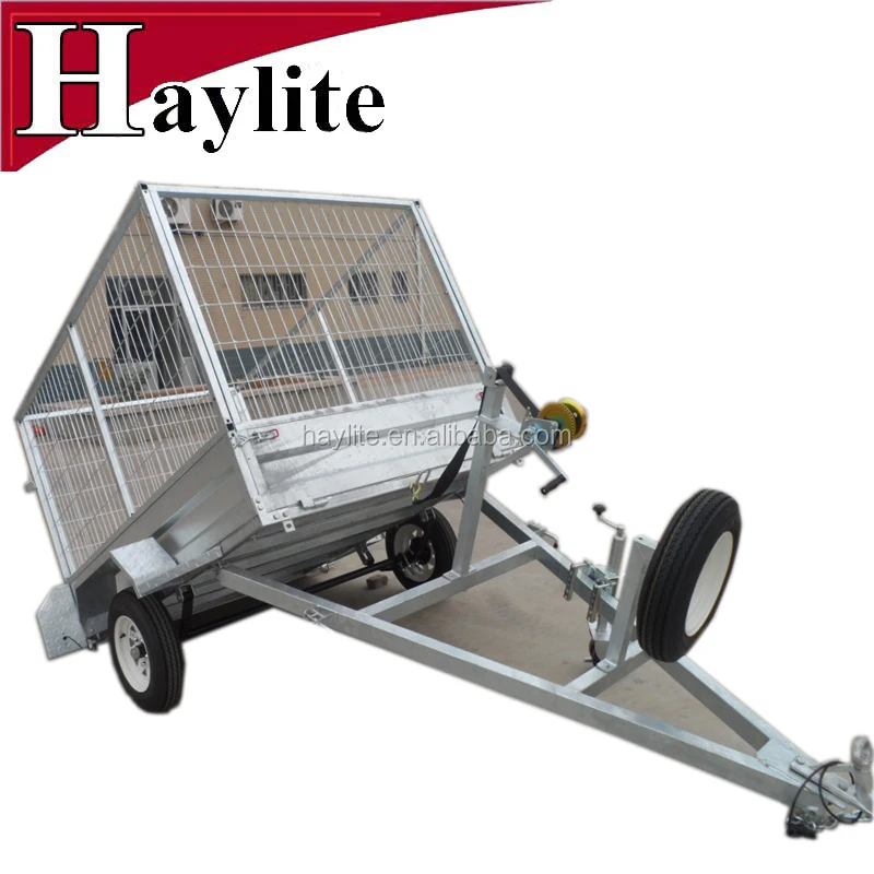 High Quality 6x4ft Hot Dip Galvanized Steel Trailer with Wire Mess Cage