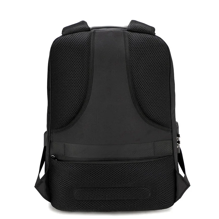 
Fashion pu leather man bag business laptop custom LOGO anti theft code lock usb charging backpack 