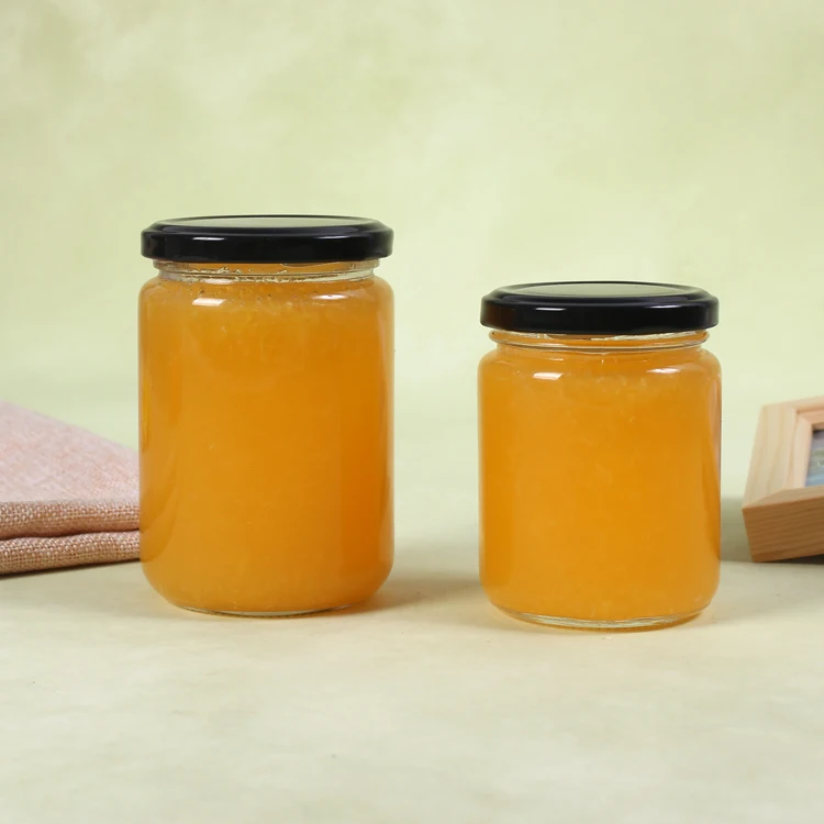 100ML 150Ml  195ML 240ML 350ML  500ML Round Glass Bottle Honey Glass Jar With Tin Plate Lid Food Jam Bottles