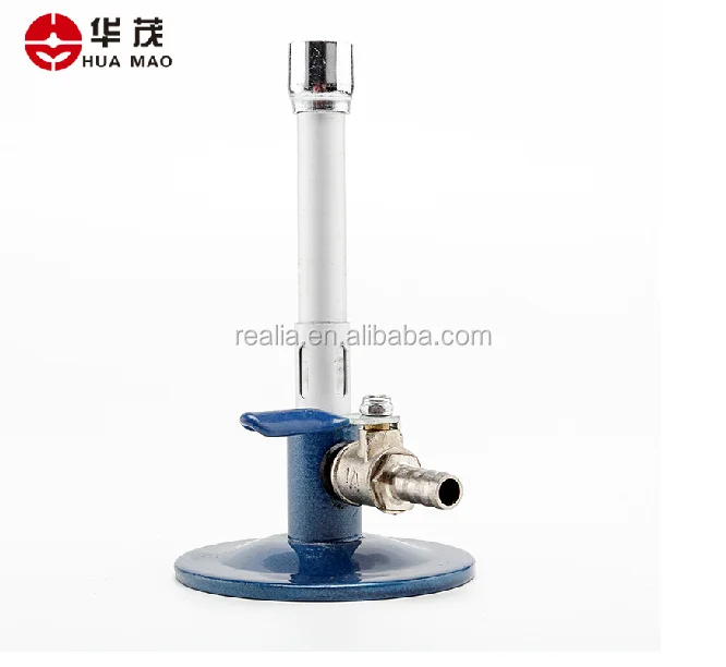HML012 Ningbo Huamao Bunsen Burner WITH STOP COCK in blue base or Heating and Cooling BUNSEN Burners