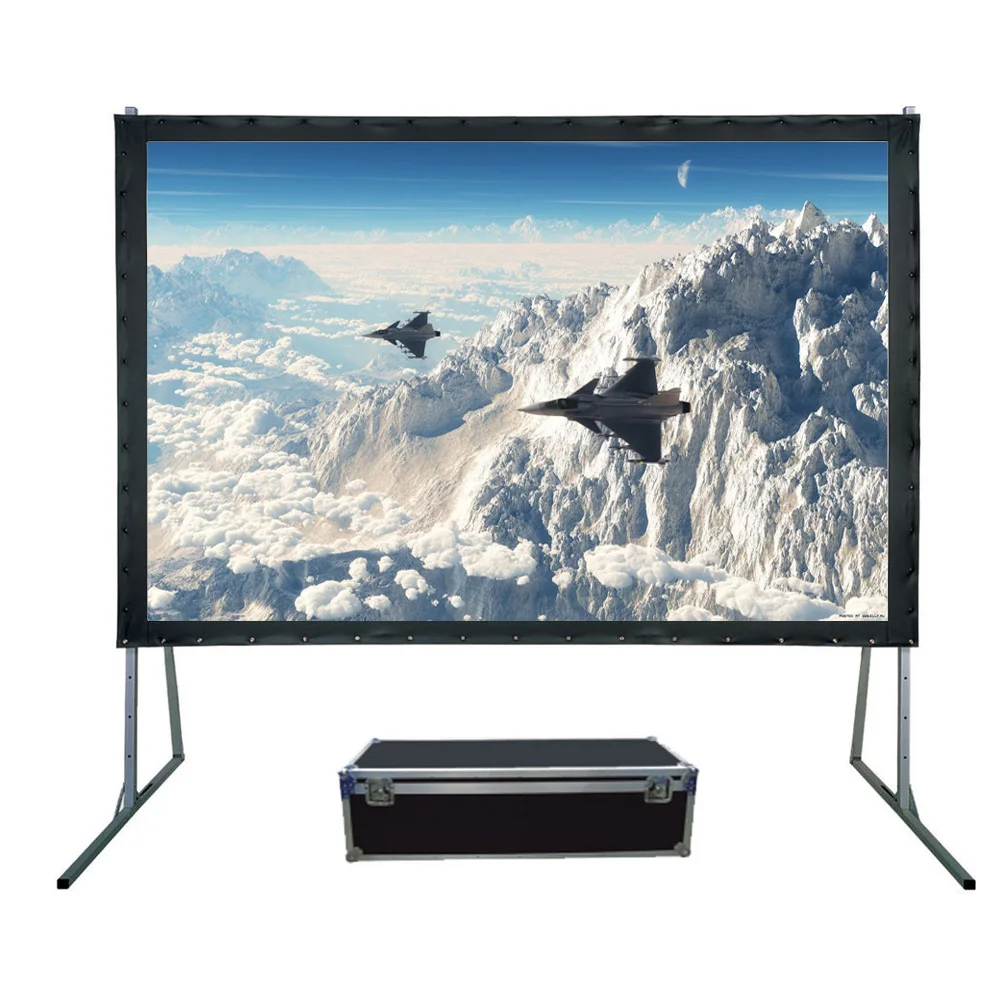 100 inch 16:9  Fast Fold projection screen PVC white soft Foldable Projector Screen with flight case