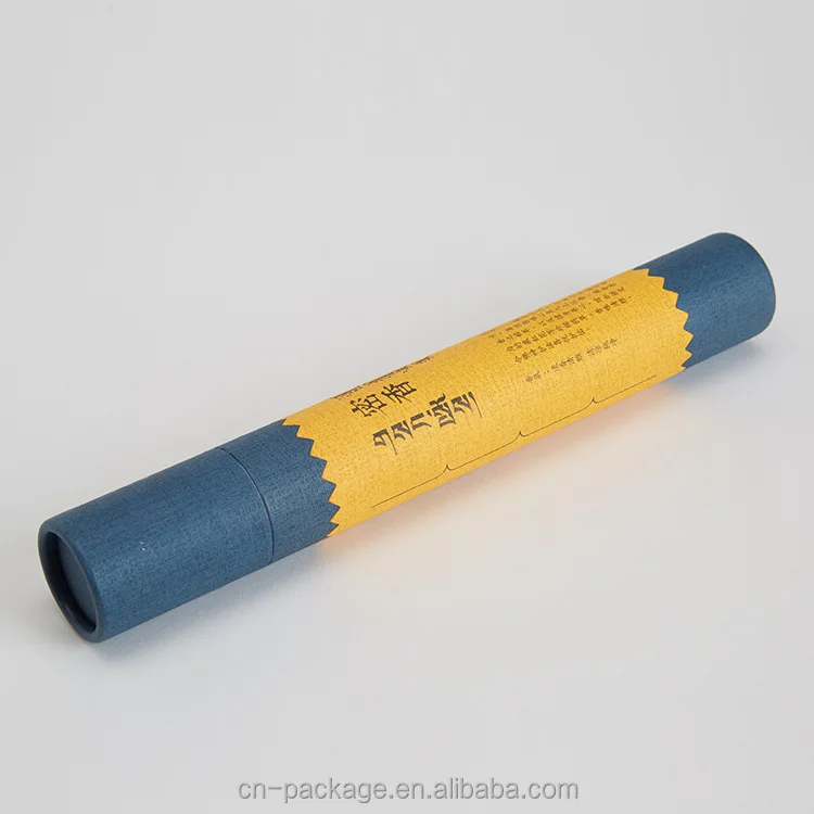 Luxury white paper cardboard tube packaging for incense with crimping edge Custom logo mailing tubes
