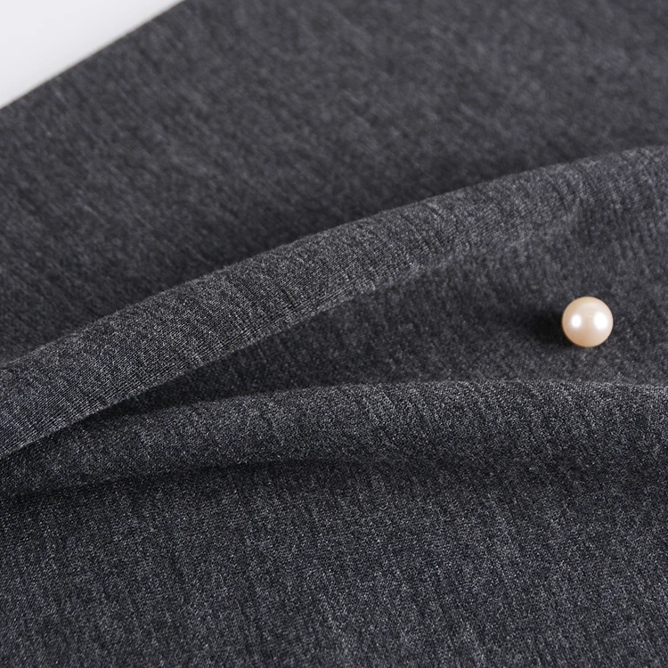 Good quality yarn dyed 75% polyester 25% rayon blend knitted interlock crepe fabric