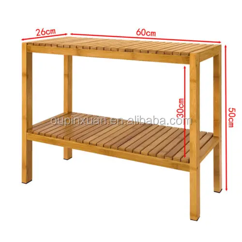 Natural eco-friendly 100%Bamboo Shoe Bench Bamboo Bathroom Shelf Shower Shelf Storage