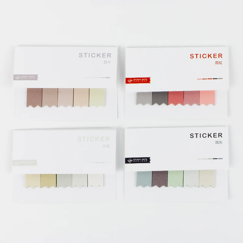 
rosyposy nordic strong sticky note 8 color 100 sheets per pad office school self adhesive memo pad 