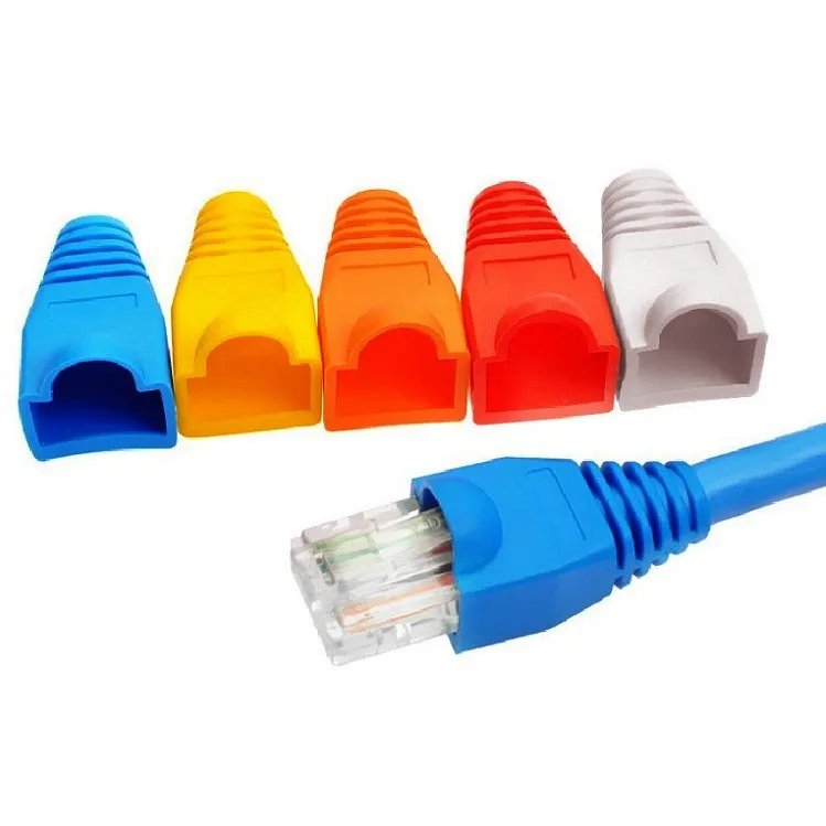 Соединитель крышки RJ45 Cat5E Cat6 Rj45 Штекерная Крышка сетевой кабель Разгрузка от натяжения RJ45 защитные сапоги