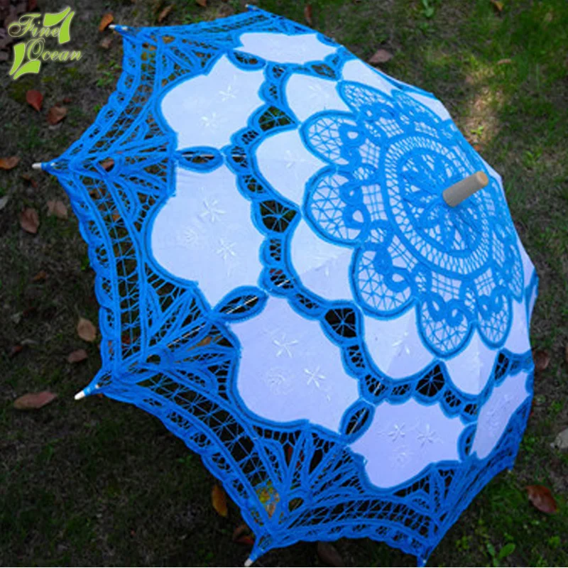 Direct Sale Hot Sale Fashion Popularity Ivory White Summer Wedding Umbrella Lace
