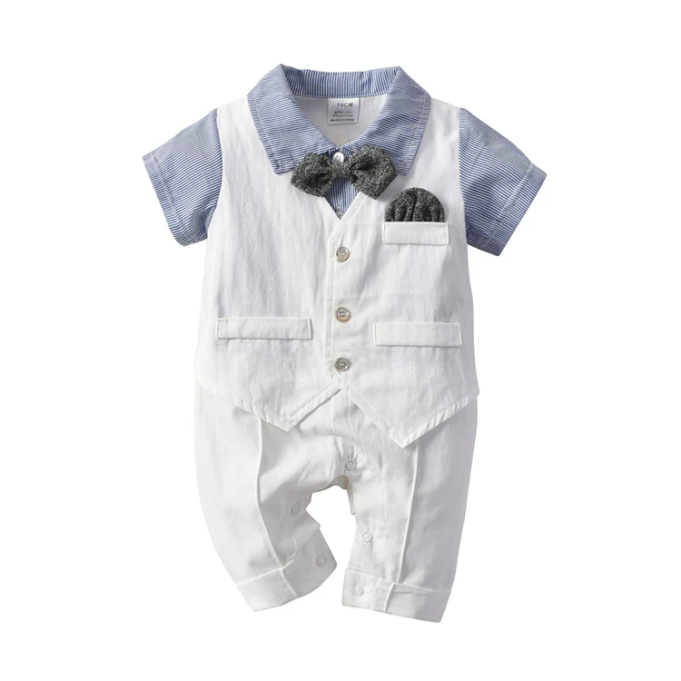 ZHG113  Baby Boys Clothes Sets Romper Gentleman British Style Clothes Jumpsuits Romper with Summer Formal Outfits Suits