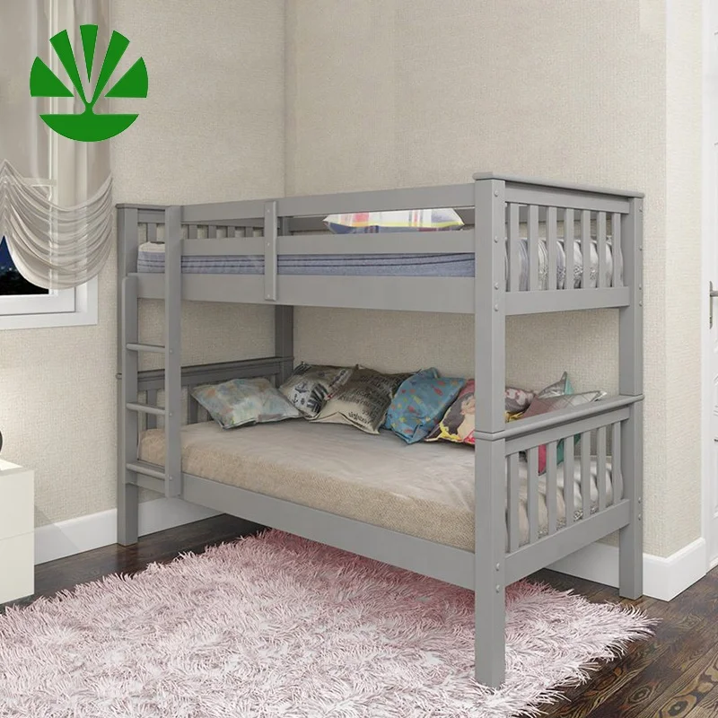 Wholesale kids children bedroom furniture wooden commercial grade separable bunk bed