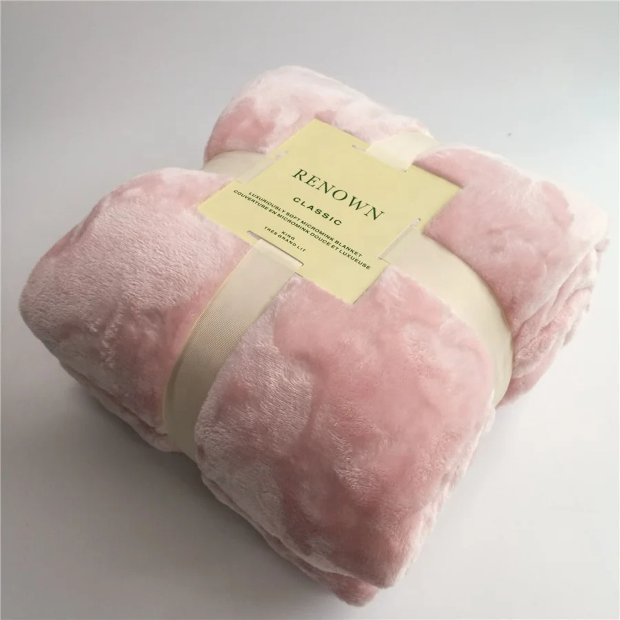 
Solid Flannel Fleece Blanket with Cross Ribbon 