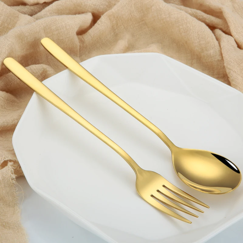 Wholesale stainless steel 18/10 gold spoons daily household metal spoons