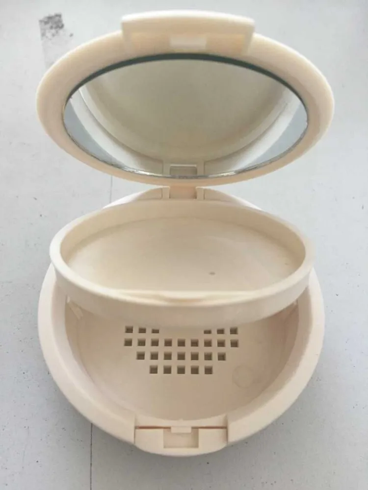 Novelty New Design Round Powder Container Double layer round compact box factory custom